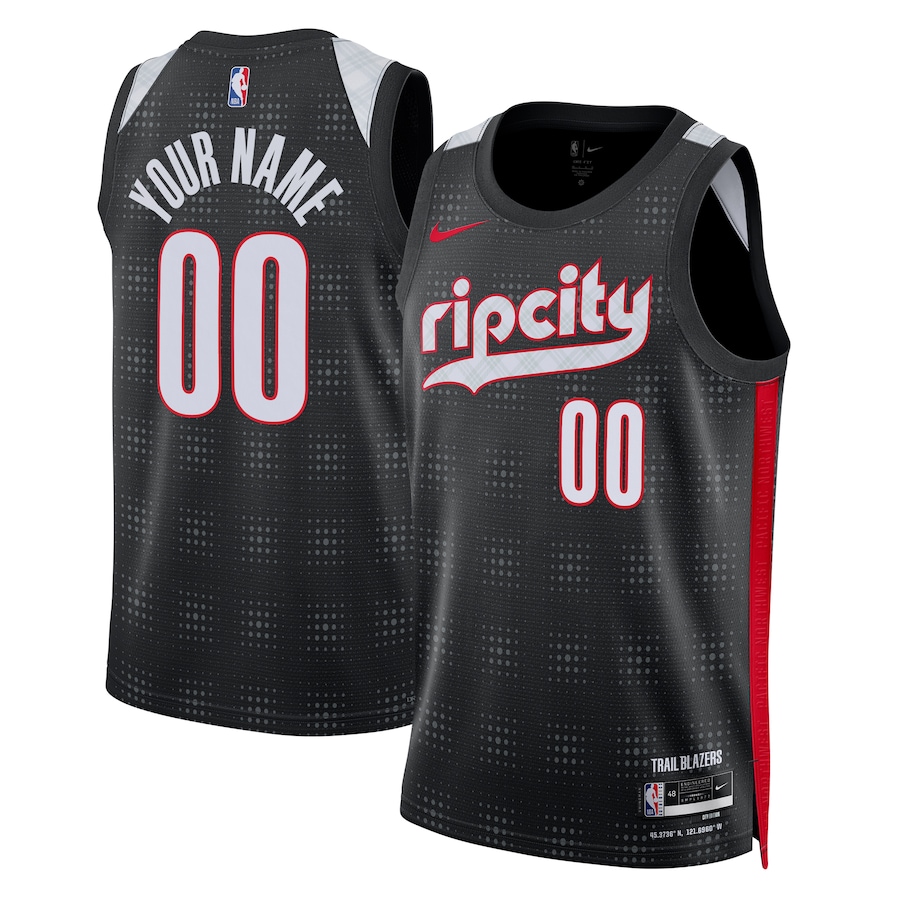 Men Portland Trail Blazers Nike Black City Edition 2024-25 Custom Swingman NBA Jersey